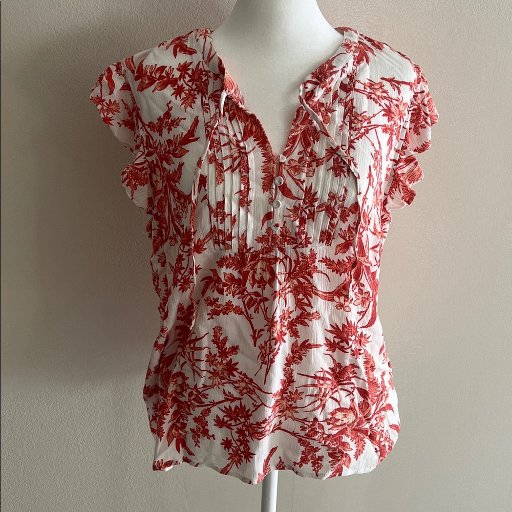 Eliane Rose Red Floral Blouse